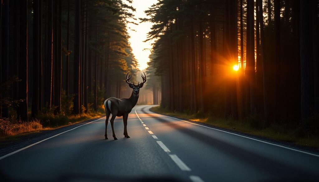 Deer on road